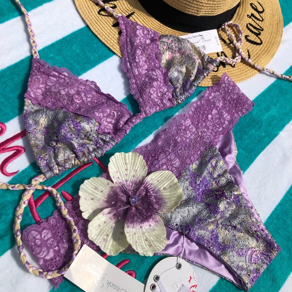 NWT Beach bunny Sugar Magnolias lavender XL set - Picture 2 of 16